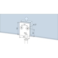 Dorma glas Feststellriegel mit Bodenbuchse für 10mm Glasstärke, Glastürbeschlag