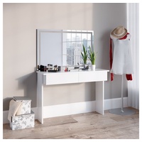 Vicco Schminktisch Azur Weiß, LED-Spiegel Schublade