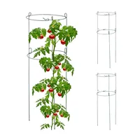 Relaxdays Rankhilfe 3er Set, Metall, runde Pflanzenstütze Tomaten &