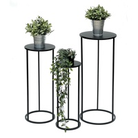 DanDiBo Ambiente DanDiBo Blumenhocker Metall Schwarz Rund Blumenständer Beistelltisch