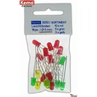 Kemo LEDs Ø 5mm rot-grün-gelb ca. 18 Stück