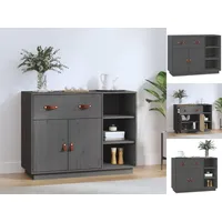 VidaXL Sideboard Grau 98,5x40x75 cm Massivholz Kiefer
