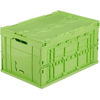 Relaxdays Klappbox grün 60 L, HxBxT 32,5x58,5x39,5cm