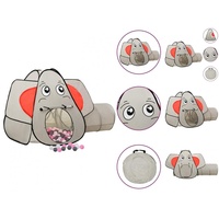 VidaXL Spielzelt in Elefanten-Form mit 250 Bällen Grau 174x86x101