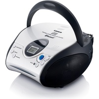 Lenco SCD-24BT WHBK - Tragbarer CD-Player, weiß/schwarz