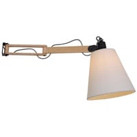 Steinhauer Wandlampe Wandleuchte Holzlampe schwenkbar Wohnzimmerleuchte Textil weiß H