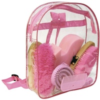 Kerbl Putz-Rucksack (pink, Klarsichtrucksack, Pferdepflegeset, Putzwerkzeuge) 321358