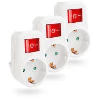 Greate 1fach Steckdosenadapter mit Schalter - 3er Pack