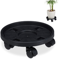 Relaxdays Pflanzenroller rund, 2er Set, Ø 30 cm, Blumentopfuntersetzer