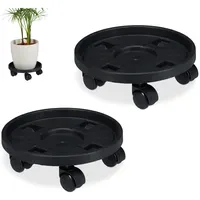 Relaxdays Pflanzenroller rund 2er Set Ø 30 cm