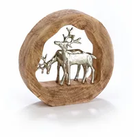 Moritz Skulptur Rentier 28 x 27,5 cm Holz Deko
