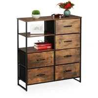 Relaxdays Kommode 84 x 92 x 32 cm braun/schwarz