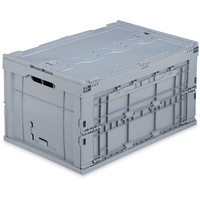 Relaxdays Transportbox stabil, Gewerbe, hochwertiger Kunststoff, Qualität, 60 L,