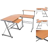 VidaXL Eck-Computertisch Braun 132x112x99 cm Holzwerkstoff