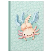 RNK RNK-Verlag Notizbuch, A5, kariert, Hardcover, Axolotl, 96 Blatt