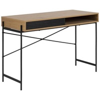 XXXLutz Schreibtisch Schwarz, Eiche, Metall, Holzwerkstoff, 50x75x110 cm, Reach,