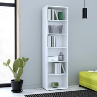 Forte TEMPRA2 Bücherregal 50 60, weißes Bücherregal, Standregal, Büroregal,