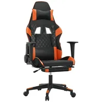VidaXL Gaming-Stuhl mit Massage & Fußstütze Schwarz Orange