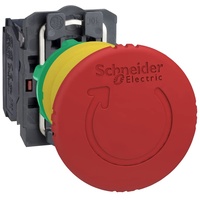 Schneider Electric XB5AS8445 Not-Aus-Taster Frontring Metall, mit NOT-Aus-Schalter, rund,