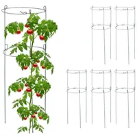 Relaxdays Rankhilfe 6er Set, Metall, runde Pflanzenstütze Tomaten &