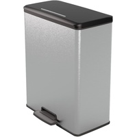 Curver Tretmülleimer Deco Rechteckig 65L Silbern - Silber