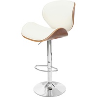 Mendler Barhocker Foxrock, Barstuhl, Holz Bugholz Retro-Design - Walnuss-Optik,
