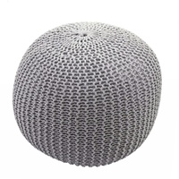 Mendler Pouf HWC-E16, Strickhocker Sitzhocker Strickpouf, Strickoptik 40x50cm ~