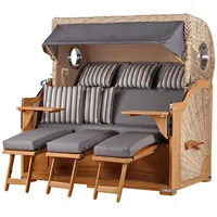 Mr. Deko bene living Strandkorb Komplettset Königssee Teak -