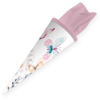 Itenga Schultüte Schmetterling für Mädchen, rund, 35 cm