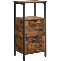 VASAGLE Badezimmerschrank, Badschrank, 2 Schubladen, offenes Fach, Kommode, Badregal,