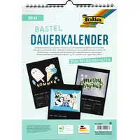 Folia Dauerkalender mit Spiralbindung 170g/m2, DIN A4, Papier schwarz,