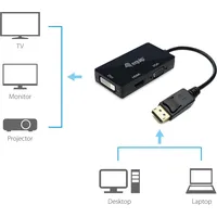 Equip 133441 Displayport zu VGA/HDMI/DVI Adapter schwarz