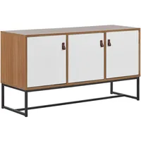 Beliani Sideboard NUEVA in Heller Holzfarbton/Weiß/Schwarz / Gr.: onesize