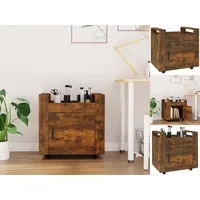 VidaXL Bürowagen Räuchereiche 60x45x60 cm Holzwerkstoff