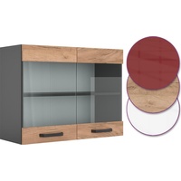 Vicco Küchenschrank Hängeschrank Hängeglasschrank 80 cm R-Line Anthrazit