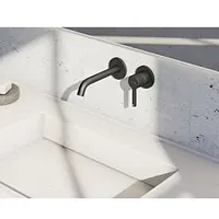 Kludi Nova Fonte Fertigmontageset 202443915 UP-Waschtisch-Zweiloch-Wand-Einhebelmischer, Ausladung 180mm, mattschwarz