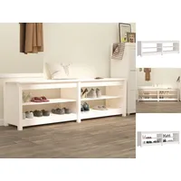 VidaXL Schuhbank Weiß 160x36,5x50 cm Massivholz Kiefer