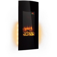 Klarstein Elektrokamin 2000 W LED-Flammen Heizlüfter Timer AmbientelichtSchwarzes Glas