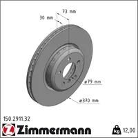ZIMMERMANN Bremsscheibe 150.2911.32