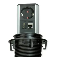 Bachmann ELEVATOR 1xCEE7/3 1xHDMI 1xCAT6A 90° 0,5m GST18