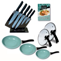 Starlyf Starlyf® Küchenstarterset - Pfannenset - Messerset Jade Set