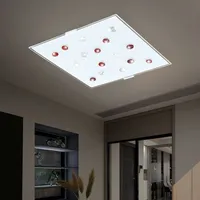 ETC Shop LED Deckenleuchte Glas Wohnzimmerleuchte quadratisch Modern Deckenlampe
