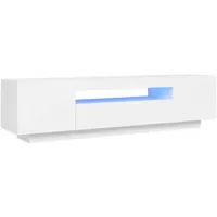 VidaXL TV-Schrank mit LED-Leuchten 160x35x40 cm Weiß Holz/MDF/Spanplatte