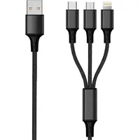2Go 3in1 USB Ladekabel - schwarz - 300cm