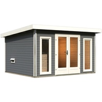 Karibu Saunahaus Mainburg 2 mit Vorraum - 38 mmterragrau