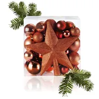 COM-FOUR® 51x Weihnachtskugeln, Christbaumkugeln bruchsicher aus Kunststoff für Weihnachten,