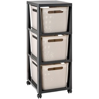 Rotho Schubladenbox Tower 3 x 16 L Brisen mit