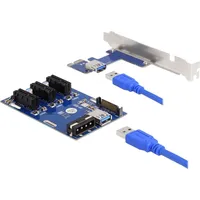 DeLock Riser Karte PCI Express x1 zu 3 x