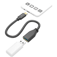 Hama 00125105 OTG-Adapterkabel, USB-C-Stecker - USB-A-Buchse, 15cm, Schwarz