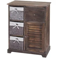 Mendler Kommode HWC-H21, Schrank Schubladenkommode, Massiv-Holz Korb-Schublade 80x60x30cm ~